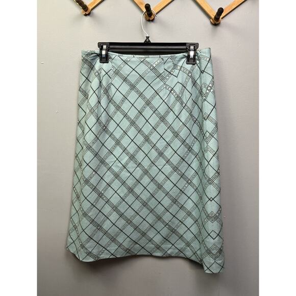 Vintage Tribeca Studio Skirt Womens 12 blue plaid sequined Wool Blend‎ A-Line - Picture 2 of 6